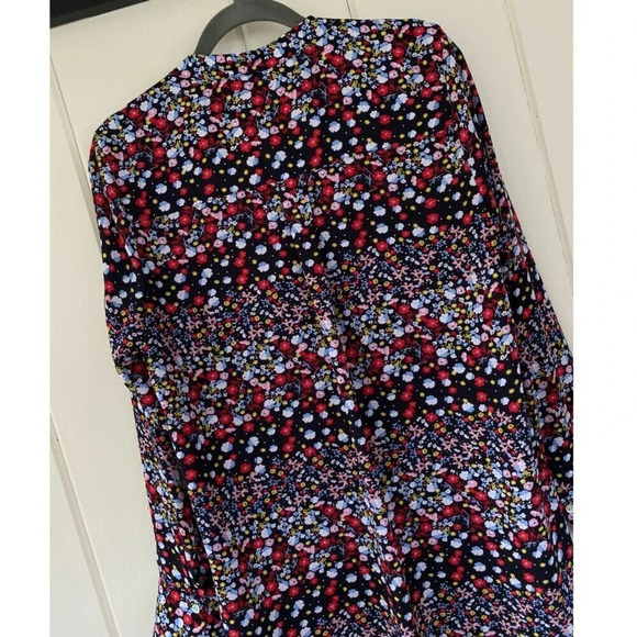 Nanette by Nanette Lepore, Button Down Shirt, Tunic in Floral Print, Black - Picture 5 of 6